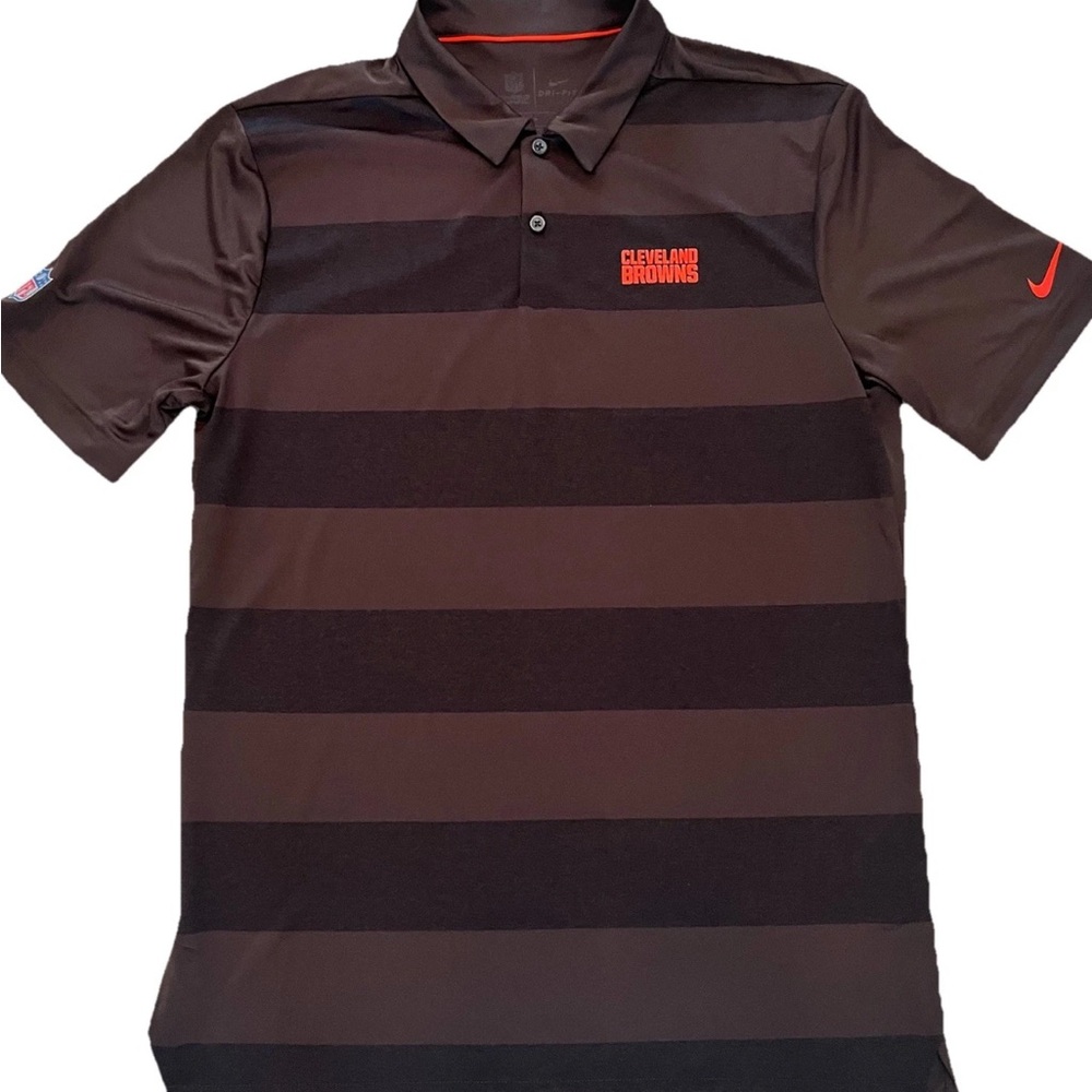 Cleveland Browns Dri-Fit Polo NFL On Field Shirt Brown Nike Mens M - Picture 1 of 10